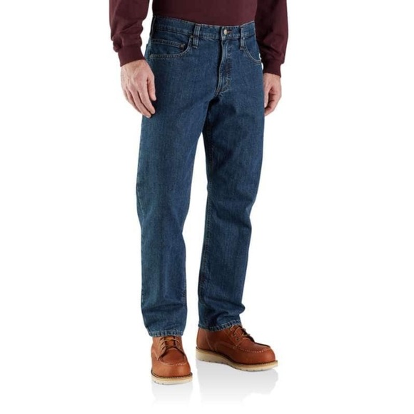 Carhartt Relaxed Fit Flannel-lined 5 Pocket Jeans - Picture 1 of 11
